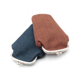 Herringbone fabric clasp purses