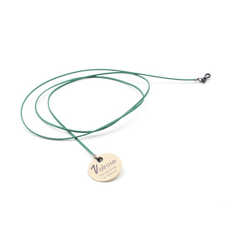 Green Waxed flat leather cord