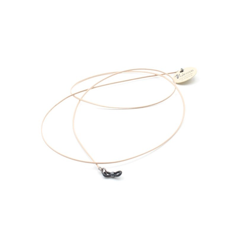 Cordon en cuir plat ciré Crème