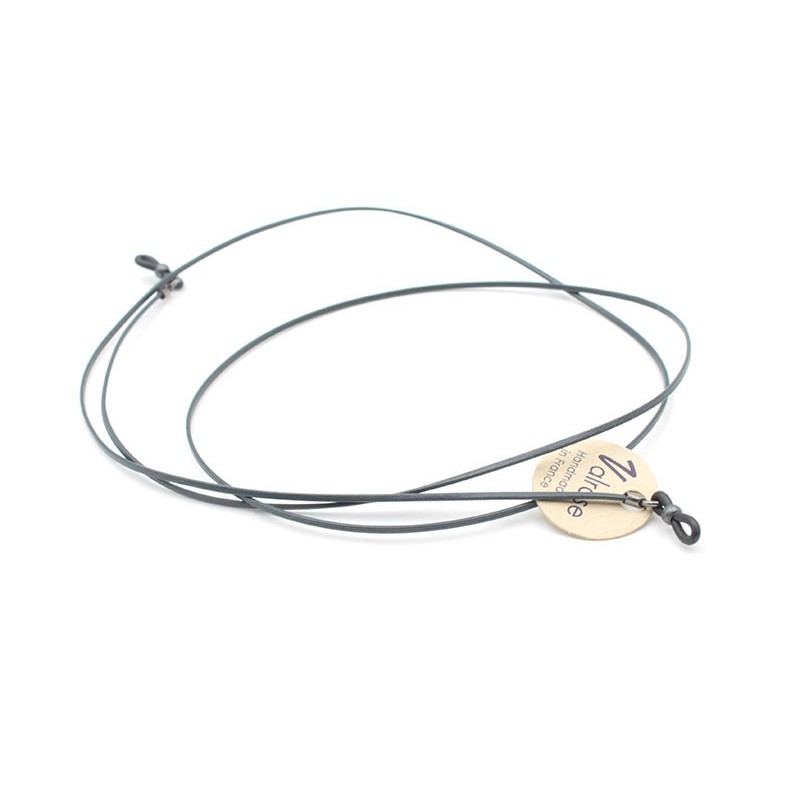 Grey Waxed flat leather cord