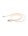 Orange Waxed flat leather cord