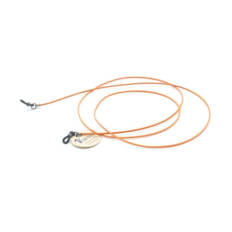 Cordon en cuir plat ciré Orange