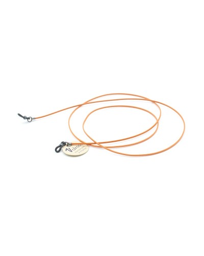 Orange Waxed flat leather cord