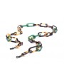 Green and tokyo Acetate chain with big rounded rectangular and thick links