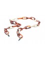 Brown (shell) and cream Acetate chain with big rounded rectangular and thick links