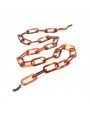 Brown (shell) Acetate chain with big rounded rectangular links