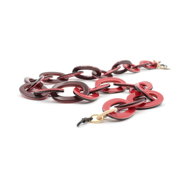 Red Acetate chain with very big oval links
