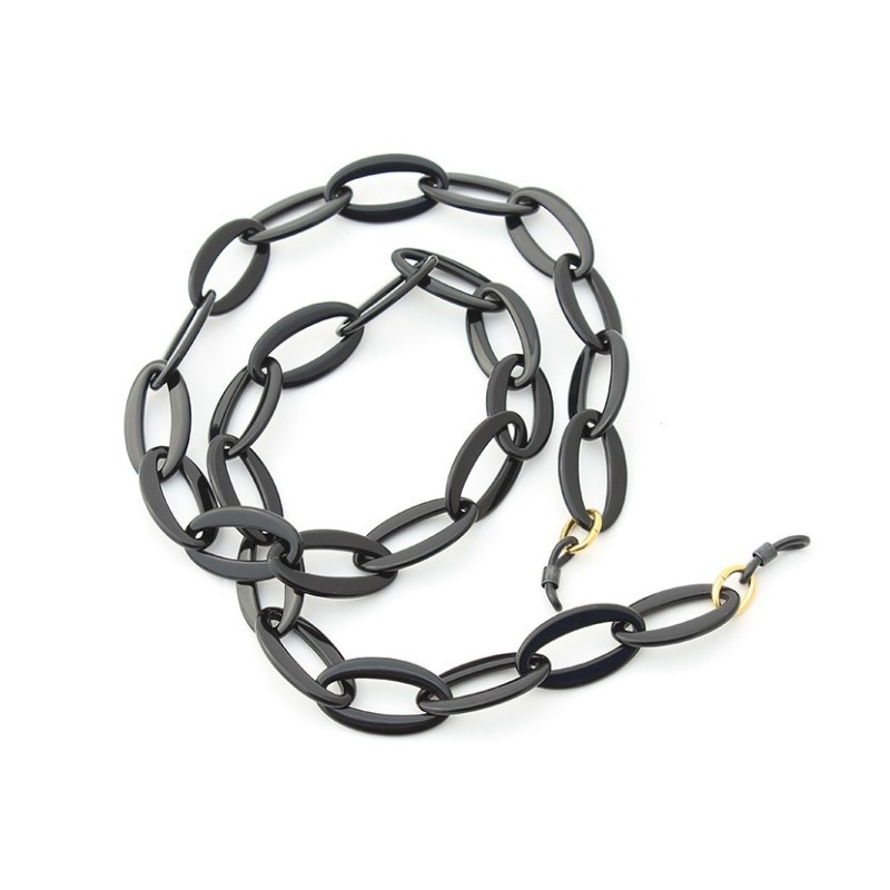 Black Acetate chain with Long oval links