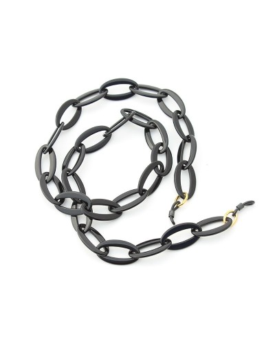 Black Acetate chain with Long oval links