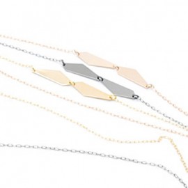 Metal chains with flat stones