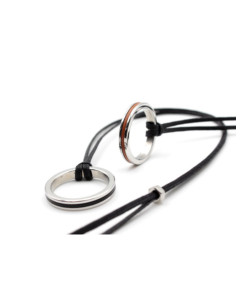 Leather discount ring necklace