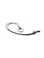 Pendentif coton avec anneau plat en inox et cuir