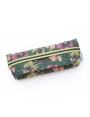 Green Jacquard case with flower pattern