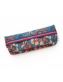 Blue Jacquard case with flower pattern