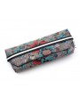 Grey Jacquard case with flower pattern