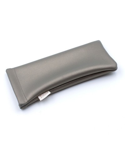 Étui Clic Clac classique en Simili-cuir gris métallique