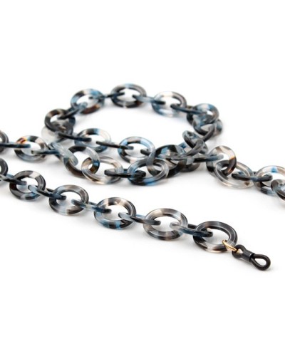 Blue shell Acetate chain with Medium Oval links