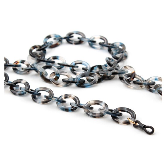 Blue shell Acetate chain with Medium Oval links