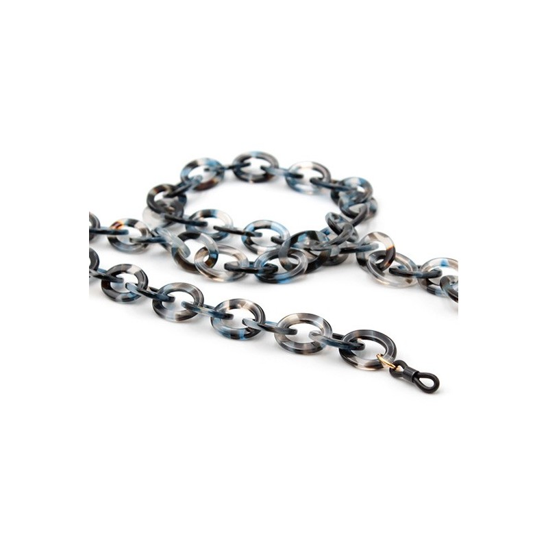 Chaîne Acétate écaille bleu avec maillons Ovales Moyens