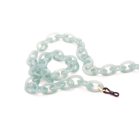 Green opaline Acetate chain with medium oval links