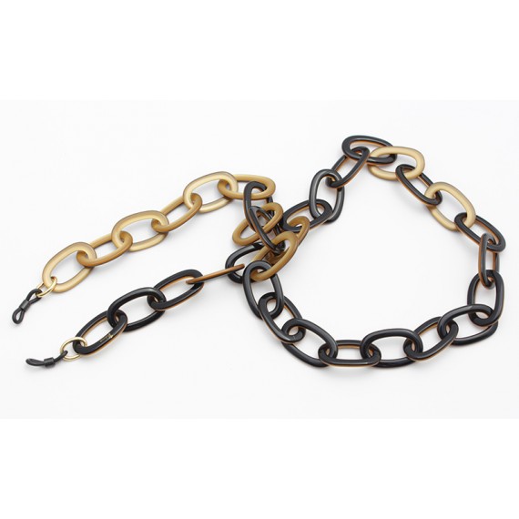 Black and Gold Acetate chains with big oval links 