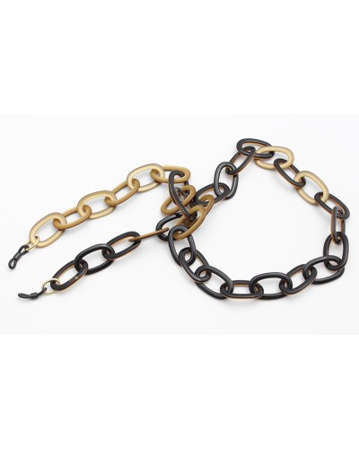 Black and Gold Acetate chains with big oval links	