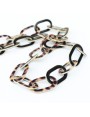 Black and Leopard Acetate chain with Big Oval links 