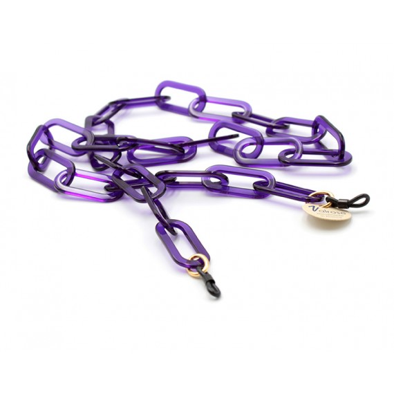 Crystal Purple Acetate chain with big rounded rectangular links