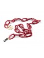 Red Acetate chain with Long oval links