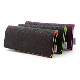 Rock pattern leather pouches