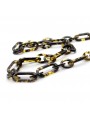 Black and Green Acetate chain with medium oval and big rounded rectangular links