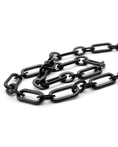 Black Acetate chain with medium oval and big rounded rectangular links