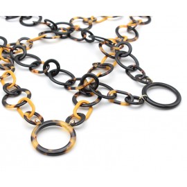 Bicolor acetate pendants with small and big links