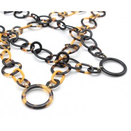 Bicolor acetate pendant with small and big links