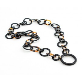 Bicolor acetate pendants with small and big links