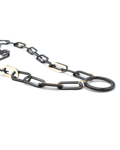 Black acetate pendant with plated gold parts