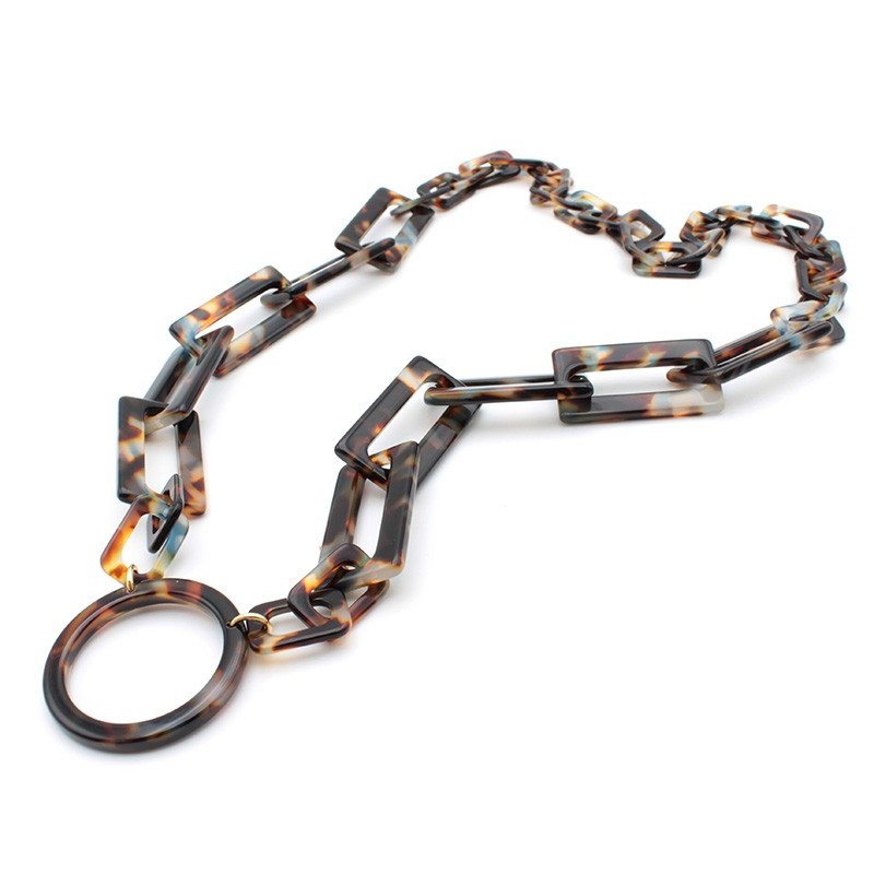 	Blue shell Rectangle acetate pendant