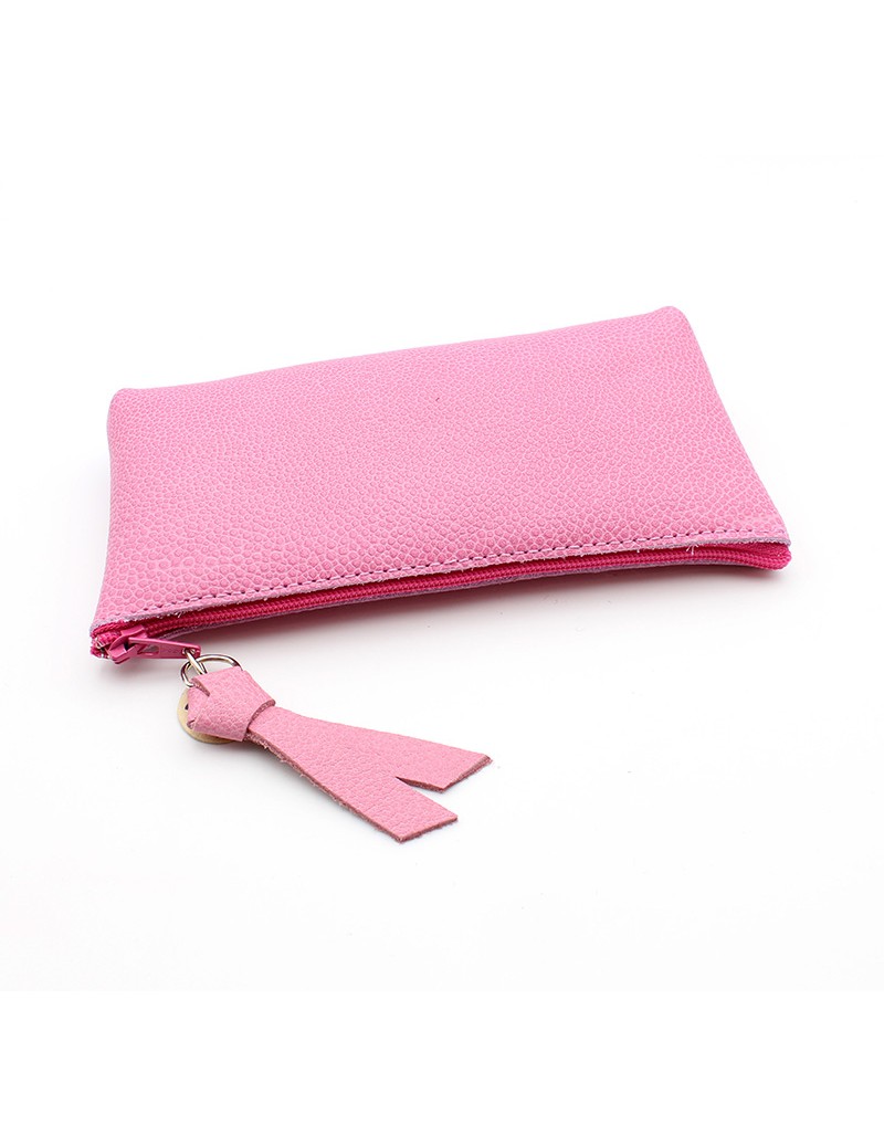 Pink online leather pouch