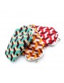 Geometric pattern clasp purses