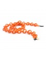 Orange Tagua chain with round links
