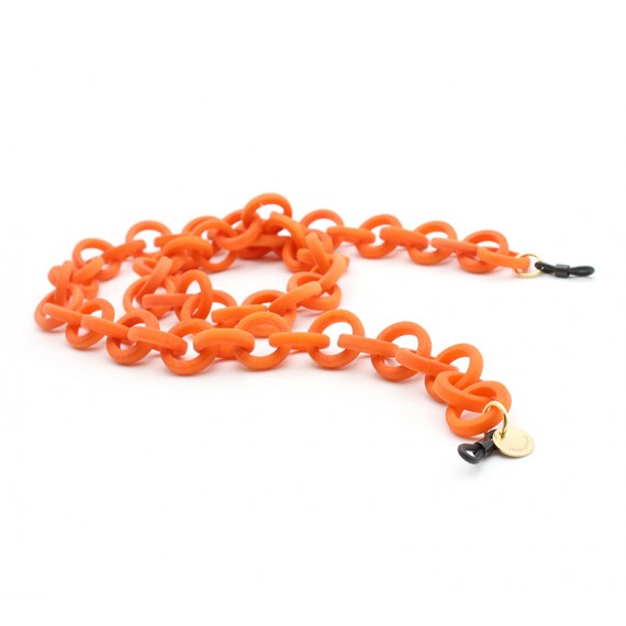 Orange Tagua chain with round links
