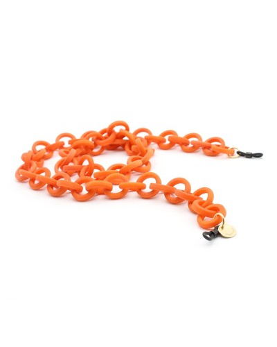 Orange Tagua chain with round links