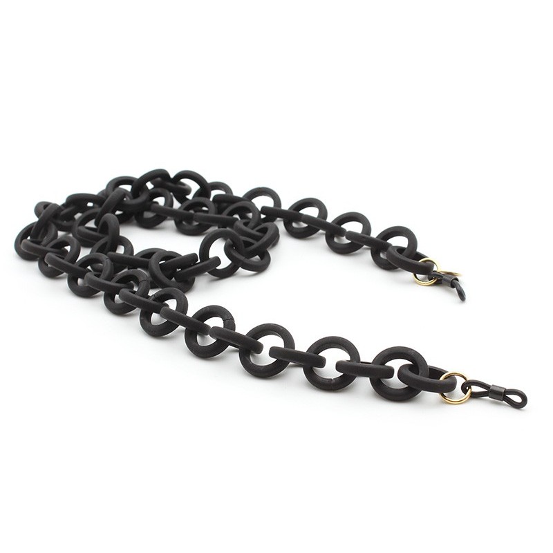 Black Tagua chain with round links