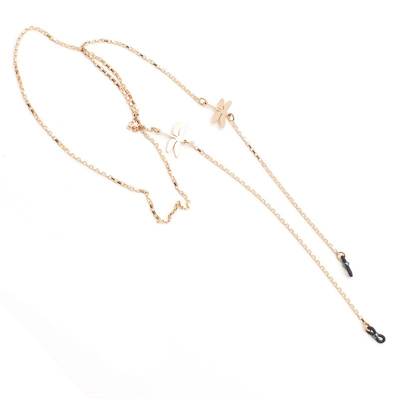 Chaîne métal avec libellules Doré rose