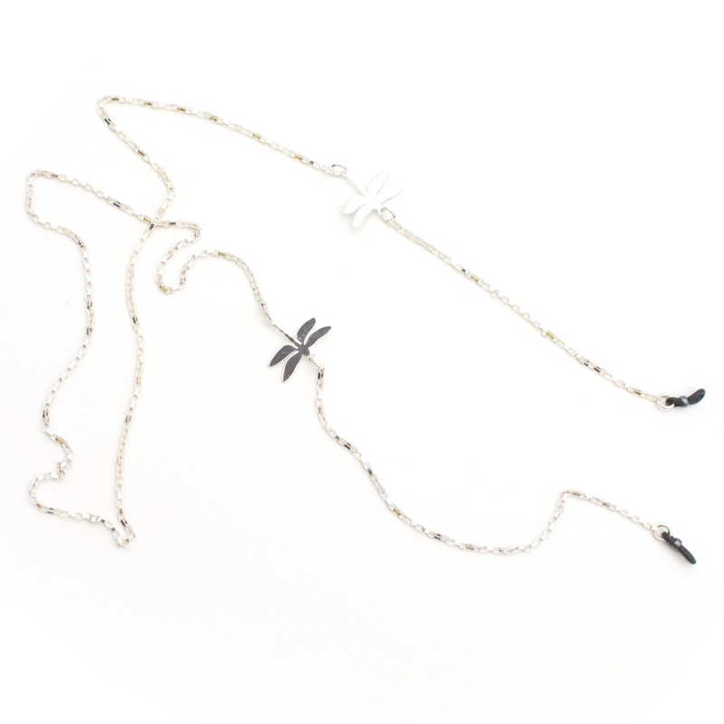 Chaîne métal avec libellules Argenté