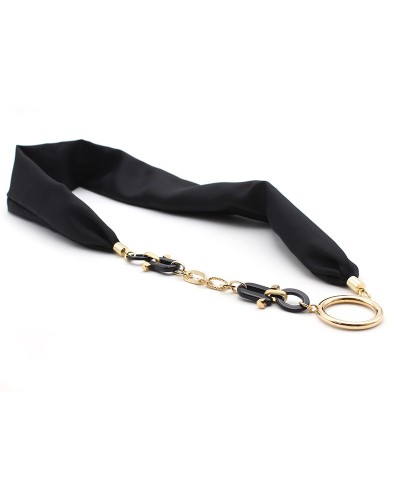 Black Silk and Acetate pendant with plated gold ring