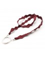Burgundy Satin pendant with plated silvery ring