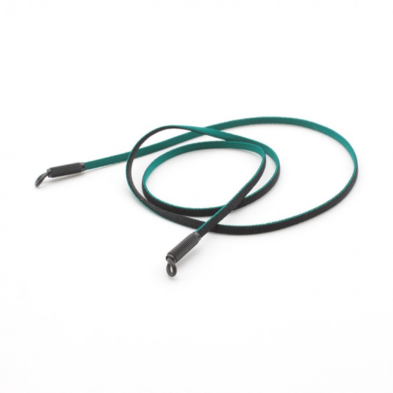 Turquoise and Black stretch flat polyester cord