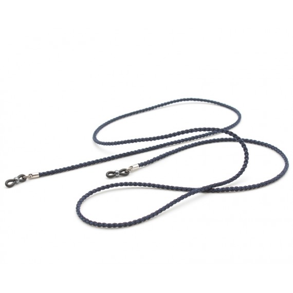 Silk braided cord Navy blue