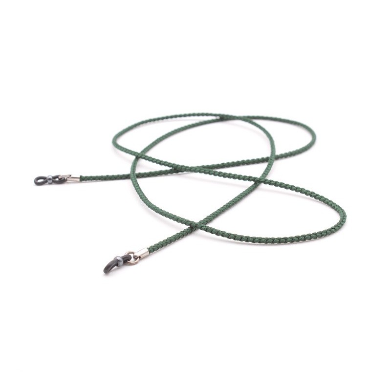 Cordon tressé en soie Vert